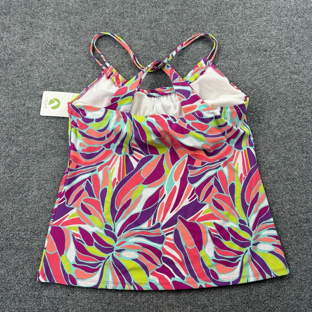 Next Tropical Print Tankini Swim Top XL NWT Bright Multicolor - Picture 3 of 8